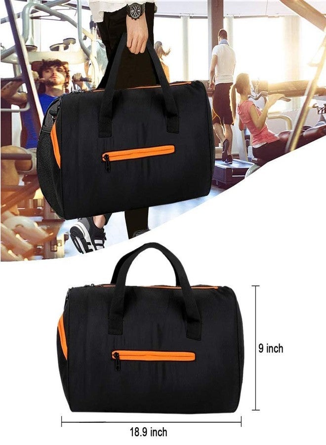 Rainox Gym Duffel Bag | Shoulder Gym Bags | Sports and Travel Bag Zipper Bags for Multipurpose with Side & Middle Pockets for Men, Women (Orange) - Image 2